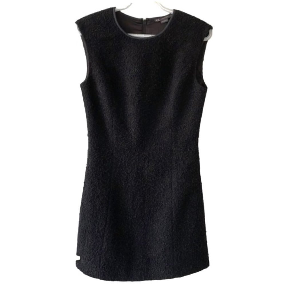 Armani Exchange Black Boiled Wool Blend Dress- Holiday 2013